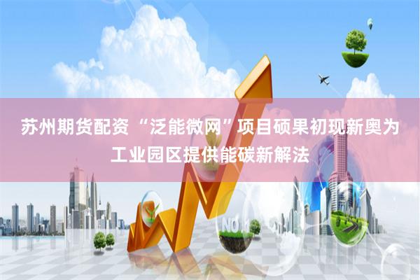 苏州期货配资 “泛能微网”项目硕果初现新奥为工业园区提供能碳新解法