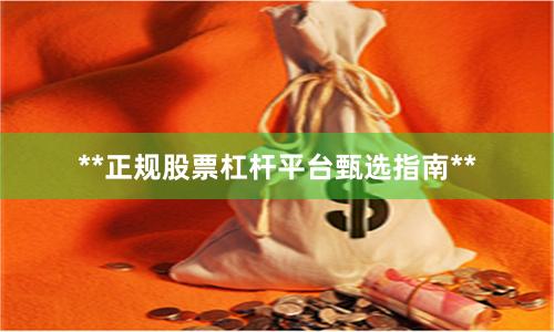 **正规股票杠杆平台甄选指南**